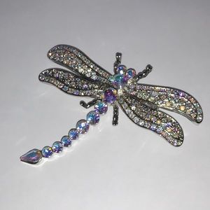 Gorgeous Crystal Dragonfly Pin Brooch